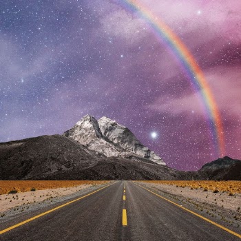 Aesthetic canyon road background, surreal | Free Photo - rawpixel