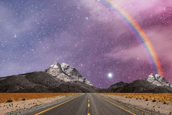 Aesthetic canyon road background, surreal | Free Photo - rawpixel