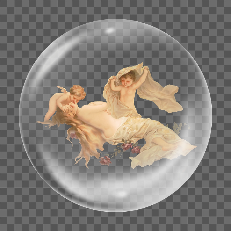 Aesthetic cherubs png sticker bubble | Free PNG - rawpixel