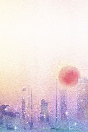 Aesthetic city background, watercolor sunset | Free Photo Illustration - rawpixel