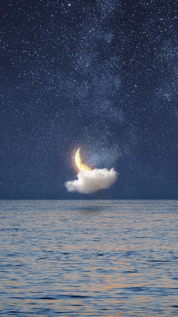 Aesthetic crescent moon iPhone wallpaper | Free Photo - rawpixel