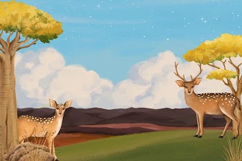 Aesthetic deer background, drawing design | Free Photo Illustration - rawpixel