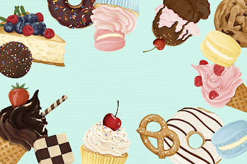 Aesthetic desserts frame background, blue | Free Photo Illustration - rawpixel