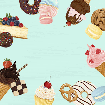 Aesthetic desserts frame background, blue | Free Photo Illustration - rawpixel