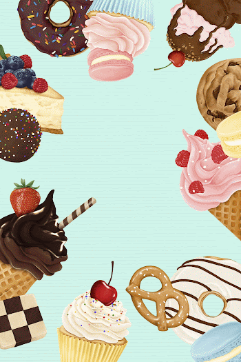 Aesthetic desserts frame background, blue | Free Photo Illustration - rawpixel