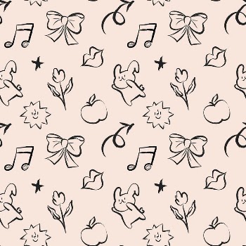 Aesthetic doodle pattern background, bunny | Free Photo - rawpixel