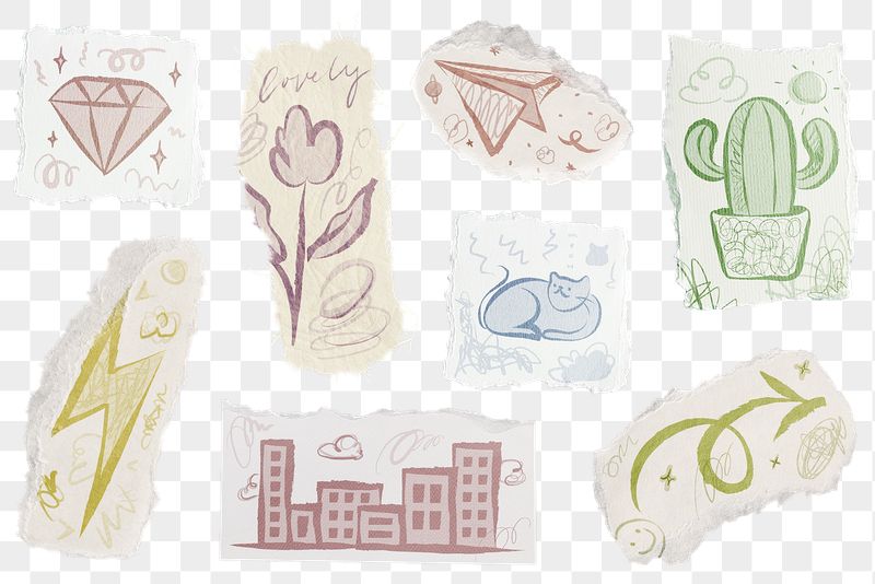 Aesthetic doodle png sticker, ripped | Free PNG - rawpixel