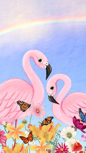 Aesthetic flamingo iPhone wallpaper, rainbow | Free Photo Illustration - rawpixel
