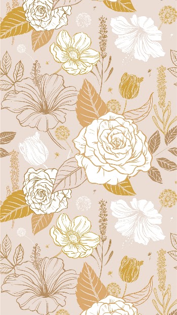 Aesthetic floral phone wallpaper, beige | Free Vector - rawpixel