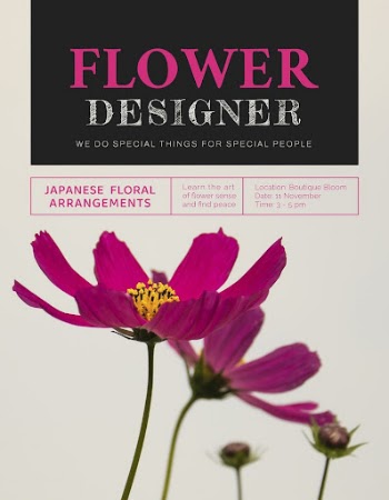 Aesthetic flower flyer editable template, | Free PSD Template - rawpixel