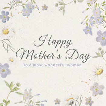 Aesthetic flower greeting template, mother's | Free Vector Template - rawpixel