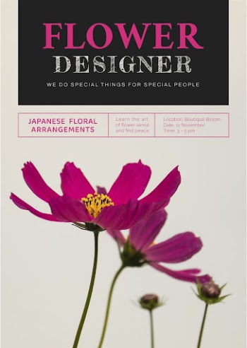 Aesthetic flower poster editable template, | Free Vector Template - rawpixel