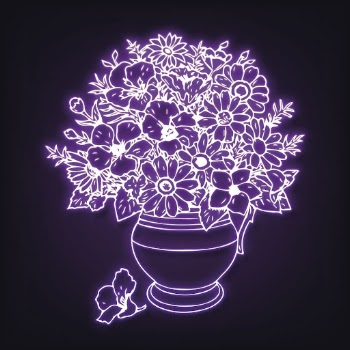 Aesthetic flower vase neon sticker, | Free Vector - rawpixel