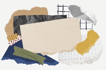 Aesthetic frame background, paper collages | Free PSD - rawpixel