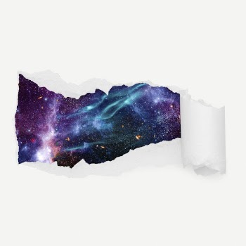 Aesthetic galaxy torn paper reveal | Free PSD - rawpixel