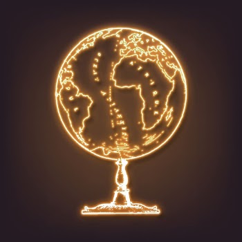 Aesthetic globe neon sticker, education | Free Vector - rawpixel