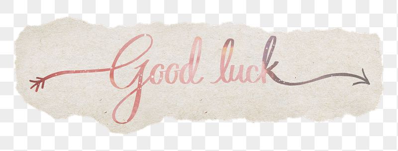 Aesthetic good luck word, ripped | Free PNG - rawpixel