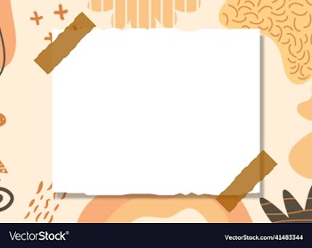 aesthetic hand drawn paper note on abstract shapes
