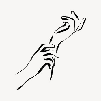 Aesthetic hands collage element, drawing | Free Photo - rawpixel