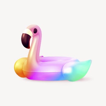 Aesthetic inflatable flamingo collage element, | Free PSD - rawpixel