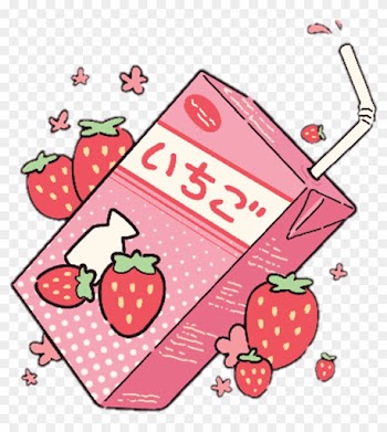Aesthetic Kawaii Milk Strawberry Pastel Pink - Strawberries And Cigarettes