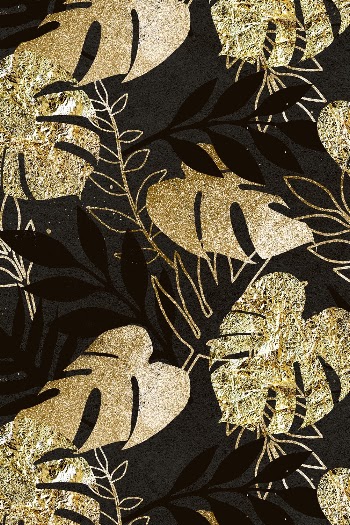 Aesthetic leaf pattern background, gold | Free Photo - rawpixel