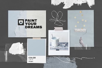 Aesthetic mood board mockup, flat | Free PSD Mockup - rawpixel