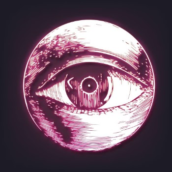 Aesthetic observing eye neon sticker, | Free Vector - rawpixel