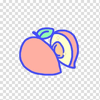 Aesthetic, pink fruit sticker transparent background PNG clipart