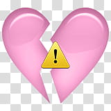 Aesthetic pink mega , pink broken heart transparent background PNG clipart