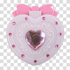 Aesthetic pink mega , white and pink heart-shaped toy transparent background PNG clipart