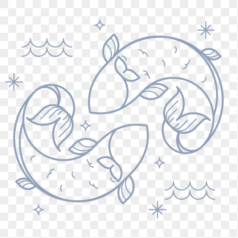Aesthetic Pisces png sticker, line | Free PNG - rawpixel