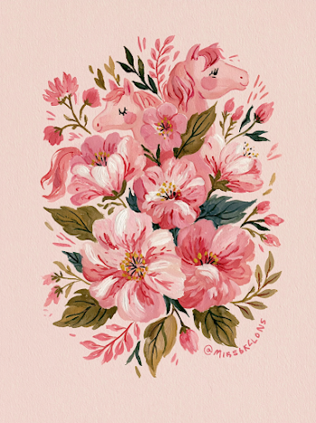 Aesthetic Pony Floral Bouquet Sticker for Journals