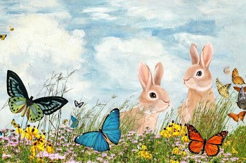 Aesthetic rabbits background, drawing design | Free Photo Illustration - rawpixel