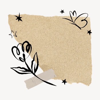 Aesthetic ripped paper frame, flower | Free PSD - rawpixel
