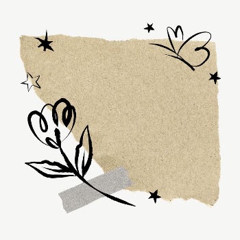 Aesthetic ripped paper frame, flower | Free Vector - rawpixel