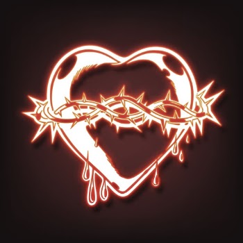 Aesthetic sacred heart neon sticker, | Free Vector - rawpixel
