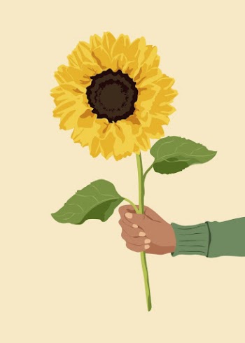 Aesthetic sunflower background, hand holding | Free Photo Illustration - rawpixel