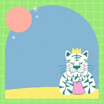 Aesthetic tiger doodle frame background, | Free Photo - rawpixel