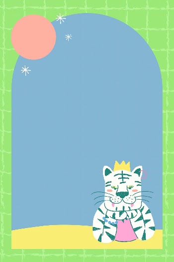 Aesthetic tiger doodle frame background, | Free Photo - rawpixel