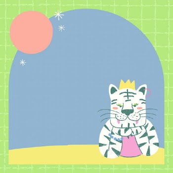 Aesthetic tiger doodle frame background, | Free Vector - rawpixel
