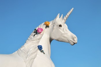 Aesthetic unicorn sculpture background, blue | Free Photo - rawpixel