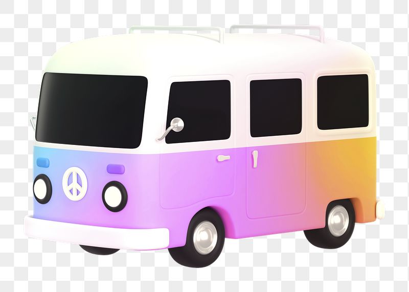 Aesthetic van png sticker, 3D | Free PNG - rawpixel