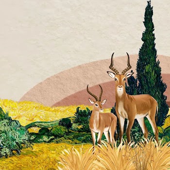 Aesthetic wildlife background, drawing design | Free Photo Illustration - rawpixel