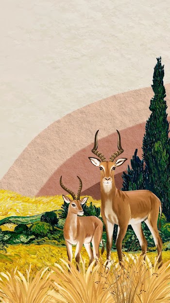 Aesthetic wildlife mobile wallpaper, drawing | Free Photo Illustration - rawpixel