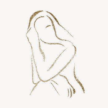 Aesthetic woman collage element, gold | Free Photo - rawpixel