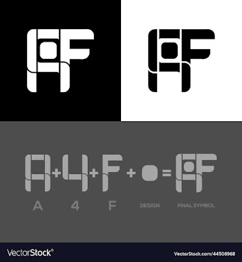 af a4f letter logo design template