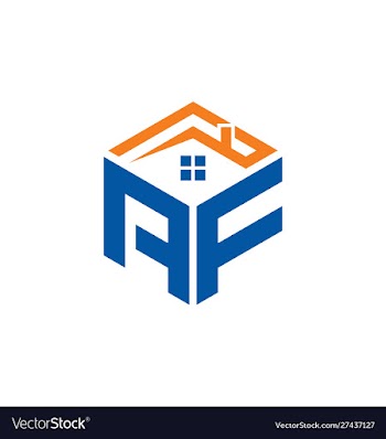 Af home abstract polygonal letter logo vector image