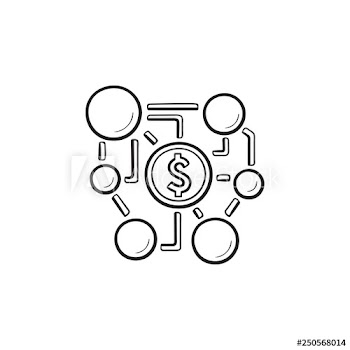 Affiliate marketing network hand drawn outline doodle icon