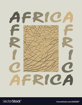  					Africa background with text and texture elephant vector image														
